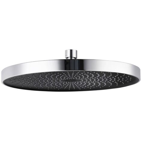WENKO Duschkopf Softwater Chrom/Schwarz, Ø 26 cm, Silber glänzend, Kunststoff (ABS) chrom schwarz (1/5)