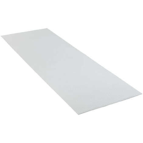 WENKO Badematte Weiß, 65 x 200 cm, zuschneidbar, Weiß, Kunststoff weiß