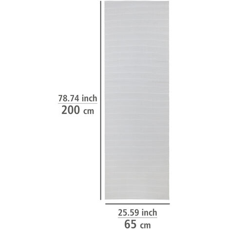 WENKO Badematte Weiß, 65 x 200 cm, zuschneidbar, Weiß, Kunststoff weiß