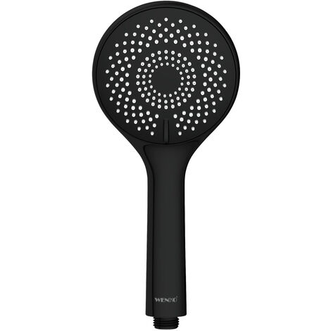 WENKO Duschkopf Watersaving Schwarz matt, Ø 11 cm, Schwarz, Kunststoff (ABS) schwarz (1/5)