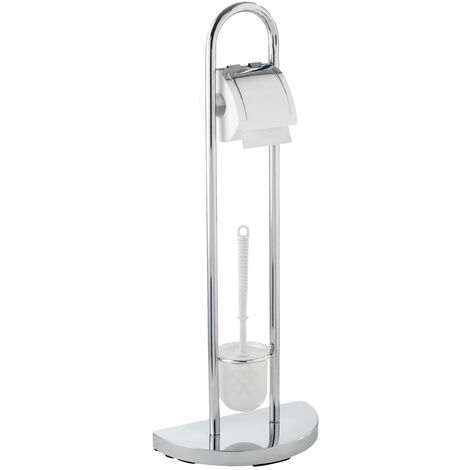 WENKO WC-Garnitur Raumwunder - platzsparend, halber Standfuß, Stahl 33x84x18 cm (1/5)