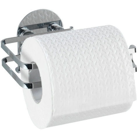 WENKO Turbo-Loc® Silber bohren, Toilettenpapierhalter, Edelstahl Befestigen glänzend ohne Edelstahl rostfrei glänzend, rostfrei