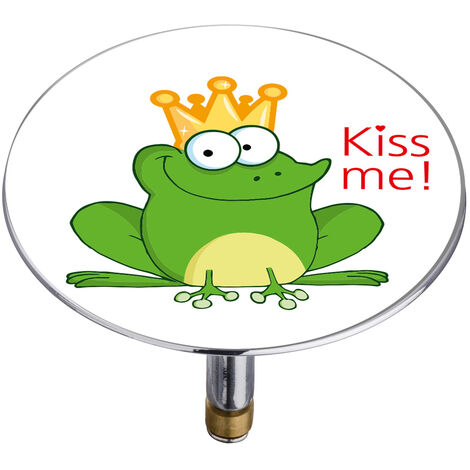 WENKO Pluggy XL Waschbeckenstöpsel Keep Calm – Extra Großer Design-Stopfen Aus Messing & Kunststoff