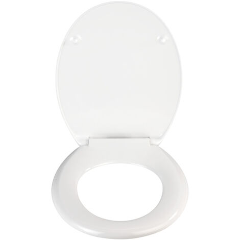 WENKO WC-Sitz Waterdrop Grau, aus antibakteriellem Duroplast, Absenkautomatik, Grau, Duroplast mehrfarbig , Kunststoff silber glänzend