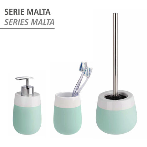 WENKO WC-Garnitur Malta Mint/Weiß minzgrün Keramik, Grün, Keramik, Keramik weiß