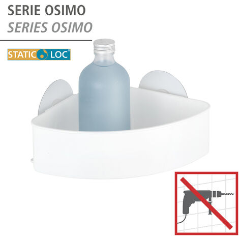 Osimo weiß, bohren, ohne Weiß, WENKO weiß, Eckablage Polypropylen Static-Loc® Weiß, Befestigen Kunststoff (PET)