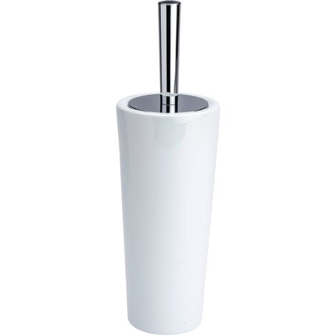 WENKO Keramik WC-Garnitur Coni Weiß, Weiß, Keramik weiß , Kunststoff (ABS)  chrom