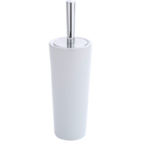 WENKO Keramik WC-Garnitur Coni Weiß, Weiß, Keramik weiß , Kunststoff (ABS)  chrom