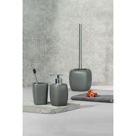 WENKO WC-Garnitur Faro Grey, Grau, Keramik grau