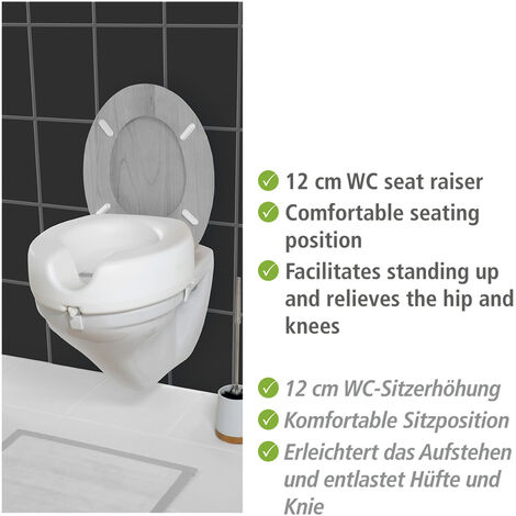 WENKO WC Sitz-Erhöhung Secura, 150 kg Tragkraft, Weiß, Kunststoff weiß