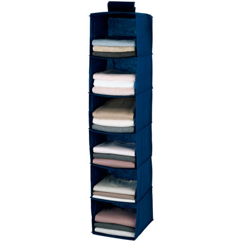 WENKO Wäschesortierer Air, 6 breite Fächer, Blau, Polypropylen blau