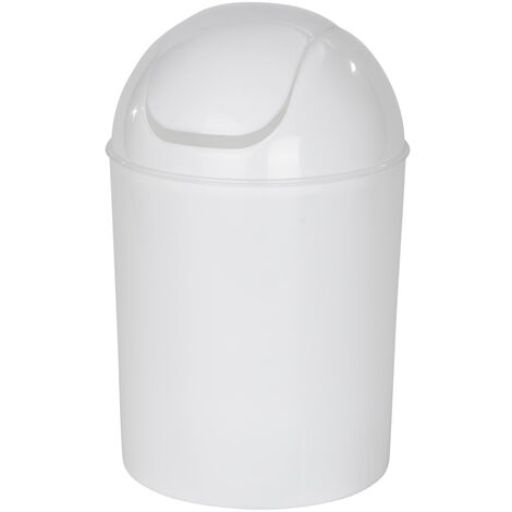 WENKO Müll Eimer Candy white 6 L Schwingdeckel Abfall Kosmetik Bad WC Küche 