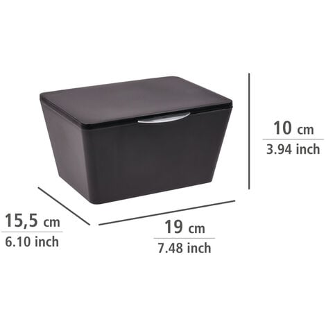 WENKO Aufbewahrungsbox mit Deckel Brasil Schwarz, Aufbewahrung & Organisation, Schwarz, Kunststoff (TPE) schwarz