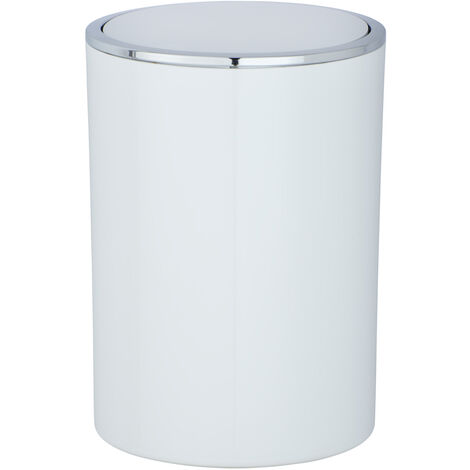WENKO Schwingdeckeleimer Inca White, hochwertiger Kunststoff, 5 Liter"-"14874145
