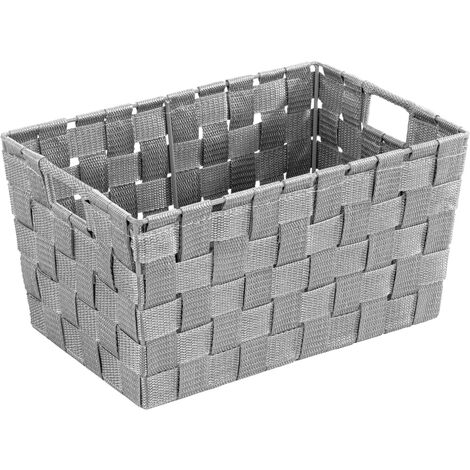 WENKO Aufbewahrungskorb Adria S Grau, Grau, Polypropylen grau, lackiertes Metall