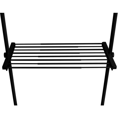 WENKO Regalboden Herkules Schwarz, Passend zum Teleskop-System Herkules, Schwarz, Stahl schwarz, Kunststoff (ABS) schwarz, Polypropylen schwarz
