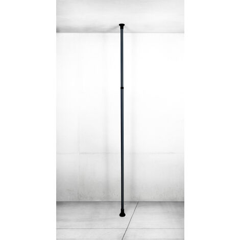 WENKO Hauptstange Herkules Schwarz, Verstellbar bis 300 cm , Schwarz, Stahl schwarz, Kunststoff (ABS) schwarz, Polypropylen schwarz (1/5)