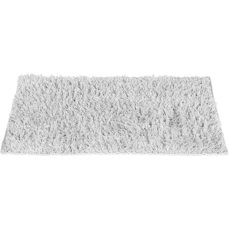 WENKO Badematte Lanas Hellgrau, Aus recycelten PET-Flaschen, Grau, Polyester hellgrau