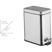 WENKO Tisch Kosmetik Eimer mit Sensor 0,8 L Müll Bad WC Küchen Edelstahl Chrom 