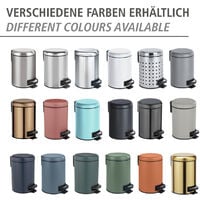 WENKO Kosmetik Tret Müll Eimer LEMAN Edelstahl 3 L Abfall Bad Gäste WC Küchen - silber glänzend