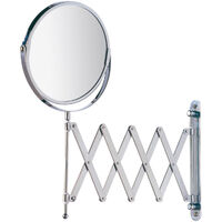 WENKO Kosmetik-Wandspiegel Teleskop Exclusiv, Wandspiegel, 3-fach Vergrößerung, Silber glänzend, Stahl chrom, Glas