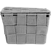 WENKO Aufbewahrungs Korb Adria Grau mit Deckel Box Bad WC Küchen