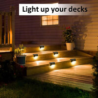 8PCS LED Solarleuchten Zaunleuchte Wandlampen Gartenleuchte Außen Treppen Lampes