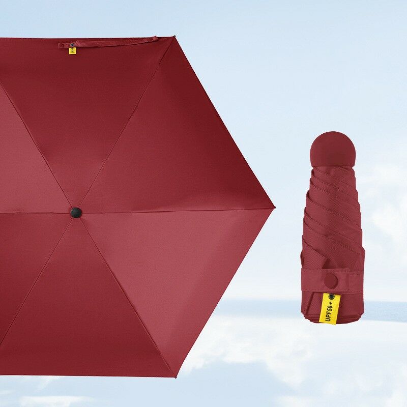  DRGRG Mini paraguas plegable de 5 bolsillos para mujer, ultra  ligero, portátil, protección UV, sombrilla para exteriores (color: rojo) :  Ropa, Zapatos y Joyería