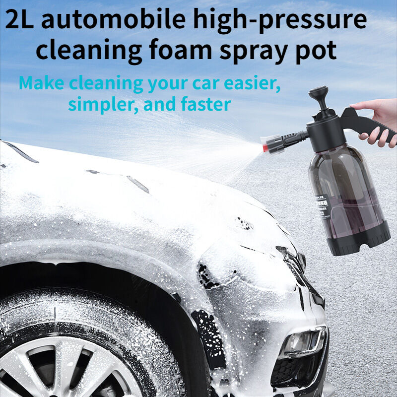 Pulverizador de espuma de lavado de autos presurizado a mano con botella de  2L, pistola de espuma de nieve con bomba manual : : Coche y moto
