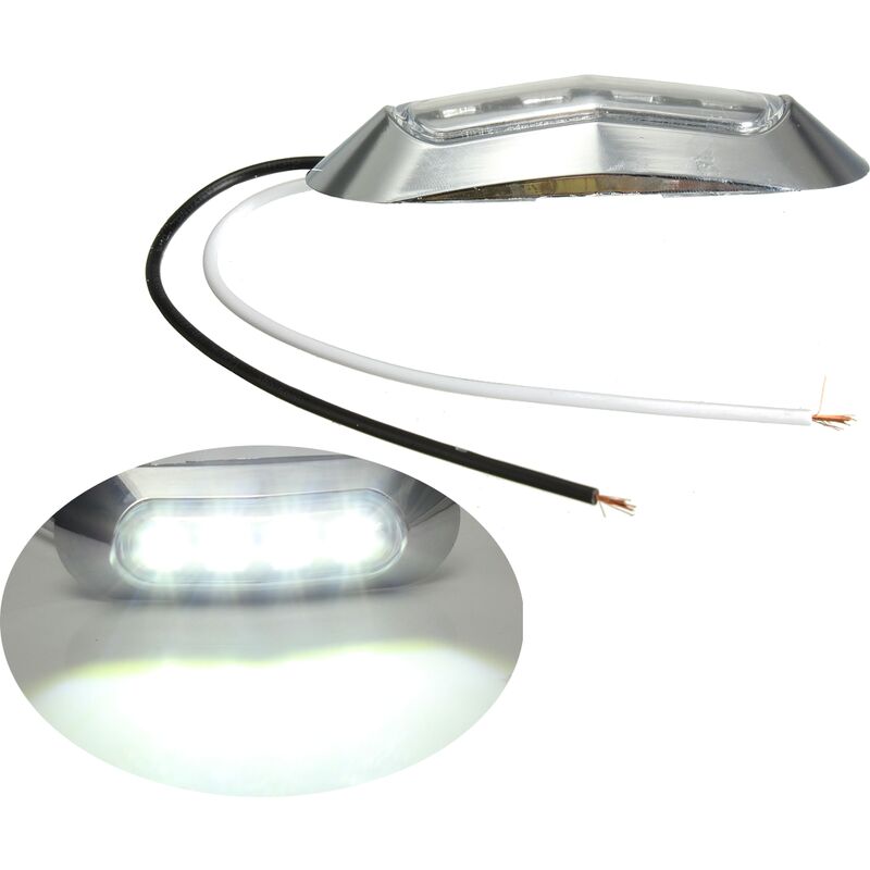 Luz trasera LED de 12 V/24 V, luz trasera para remolque, camión, barco (blanco 4 LED)