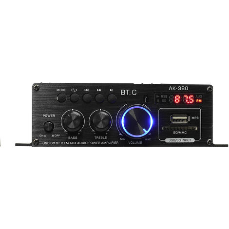 800W Bluetooth Mini amplificador HiFi Power Audio Bass AMP USB MP3 FM  Altavoz de coche LBTN