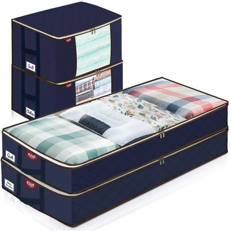 Caja de almacenamiento para zapatos debajo de la cama, multifuncional,  cajas organizadoras de zapatos debajo de la cama de gran capacidad, con  asas