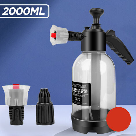 Pulverizador de espuma de 2 l, botella pulverizadora a presión para plantas  de lavado de coches, riego y fertilización (negro)