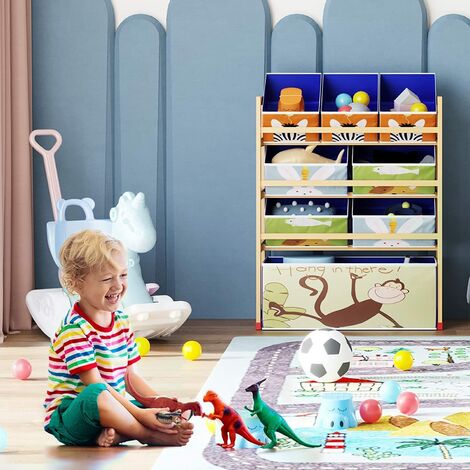 Grande boîte à jouets pliable en métal avec roulettes pour enfants, coffre  à jouets, organisateurs de