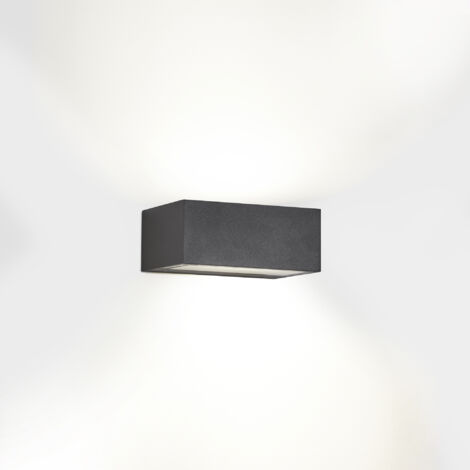 LEDs C4 Nemesis LED 90x220mm Outdoor LED Up Down Light Urban Grey, Opal IP65 17.5W 2700K