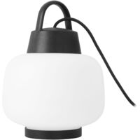 Lamtam - Lámpara de Sobremesa de Jardín E27 con Asa para Colgar IP44 para Exterior de Color Negro