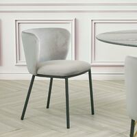 2x Mandy LIght Grey Velvet Chairs (Crib5 Standard)