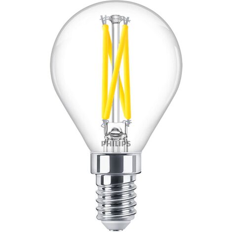 PHILIPS MASTER LED E14 SPHÉRIQUE FILAMENT CLAIR 2,5 W 340 LM - 922-927 DIM AWARM MEILLEUR RENDU DES COULEURS - INTENSITÉ VARIA (1/5)