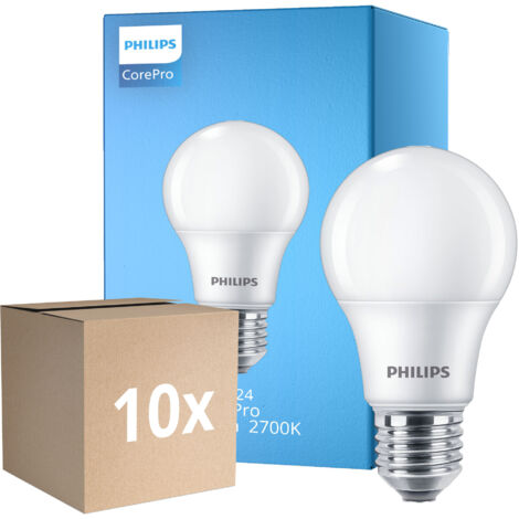 Boîte De 10 Ampoules LED Philips Corepro E14 Bougie Dépolie - 7W = 806lm - Blanc Chaud 2700K - Neuf