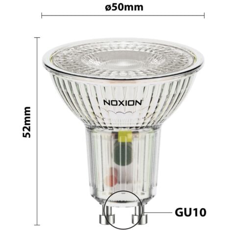 Lot 10x Noxion Spot LED GU10 PAR16 3.6W 345lm 36D - 830 Blanc Chaud, Équivalent 50W