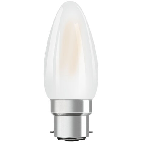 Osram LED B22D Bougie Filament Dépolie 4W 470lm - 827 Blanc Très (1/8)