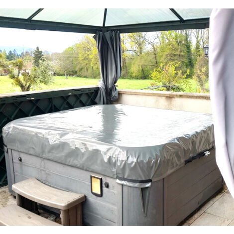 Couverture Cov'In pour Spa Intérieur - Spa Supérieur à 2,6m x 2,6m - Bâche Marron - POOLCO