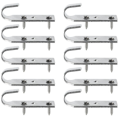 Crochet inox pour bâche piscine hors sol – Lot de 10 pièces – Fixation avec vis TB 4,8x18mm – Résistance à la traction élevée – Poolco