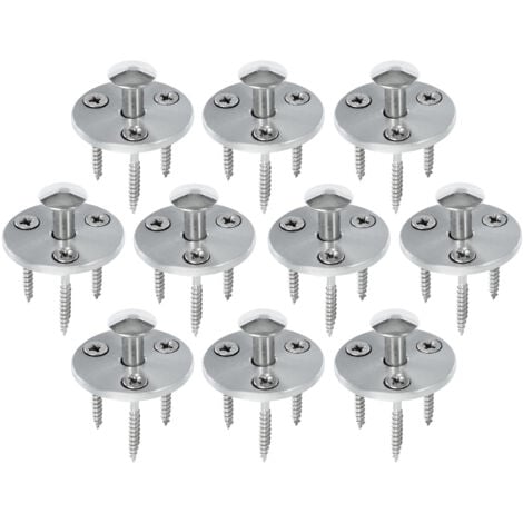 Piton Douille Rétractable + 3 Vis - Pour fixation bâche couverture de piscine sur plage bois - Alu/Inox - Lot de 10 pièces - POOLCO