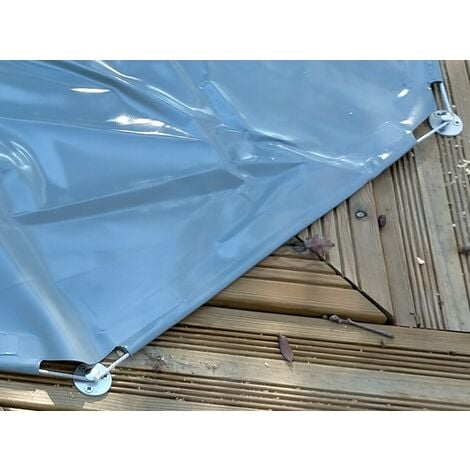 Piton Douille Rétractable + 3 Vis - Pour fixation bâche couverture de piscine sur plage bois - Alu/Inox - Lot de 10 pièces - POOLCO