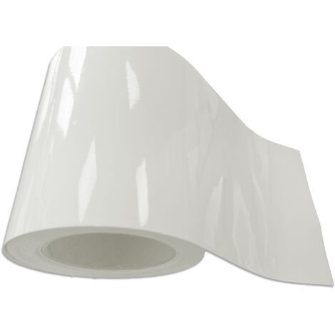 Film de protection adhésif pour ligne d'eau de piscine – Plastique PVC blanc – Largeur 15 cm – Longueur 25 m – Compatible avec liner et coque polyester – Poolco