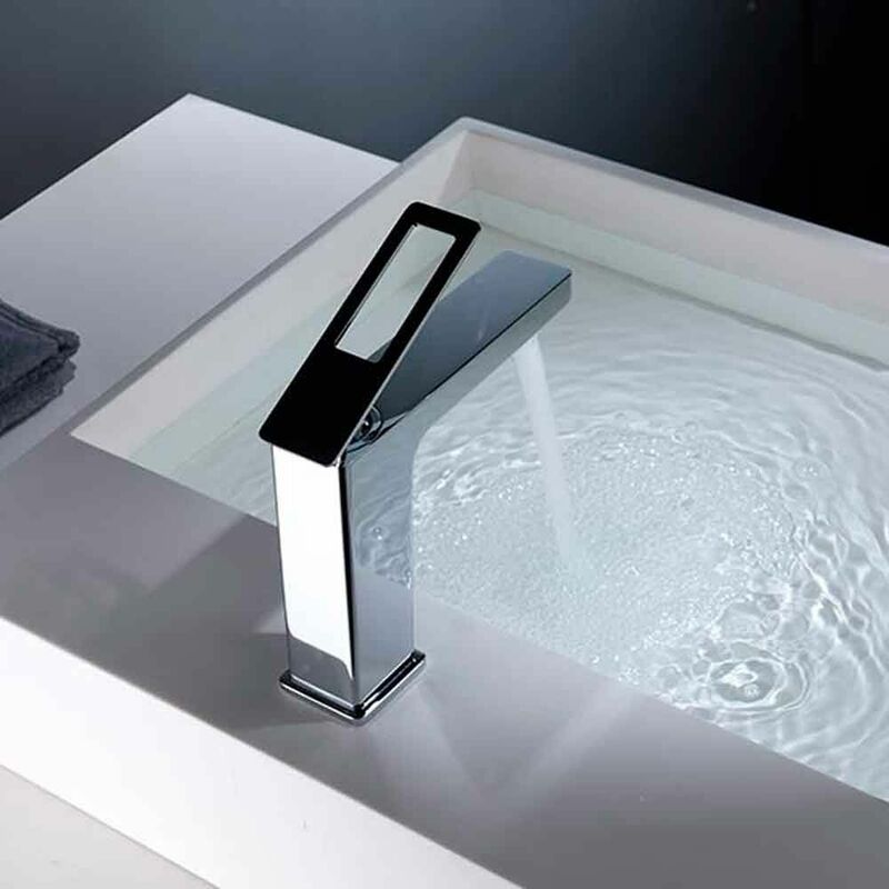 Grifo lavabo monomando de latón cromado, serie Escocia IMEX - BDSC024-1