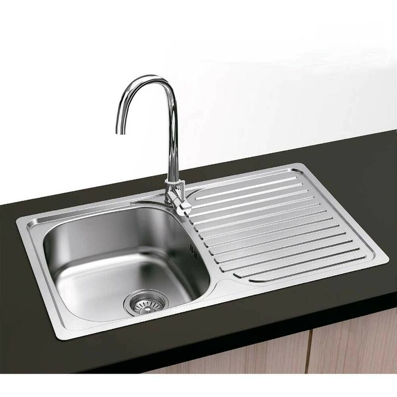 Fregadero Encastrar Viena 1 Seno 1 Escurridera 80x48cm Acero Inox Plastimodul