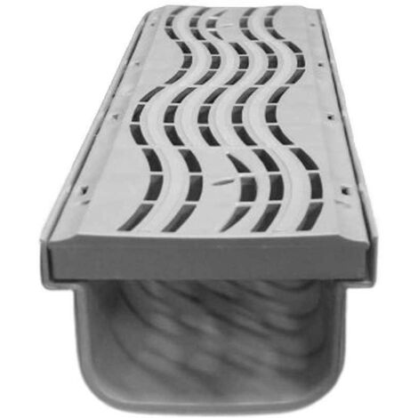 Kit Caniveau d'évacuation renforcé et grille de piscine - 500x130x90 mm - Adequa