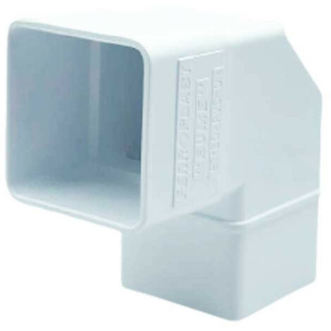 Codo 87º Bajante Cuadrada 70x70 Canalón EUME Blanco PVC - Ferroplast Color: Blanco